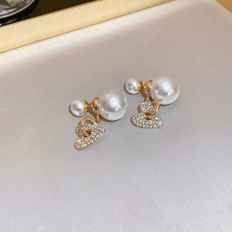 Bông Tai Chữ Cái Đính Ngọc Trai Phong Cách Hàn Quốc Dành Cho Nữ