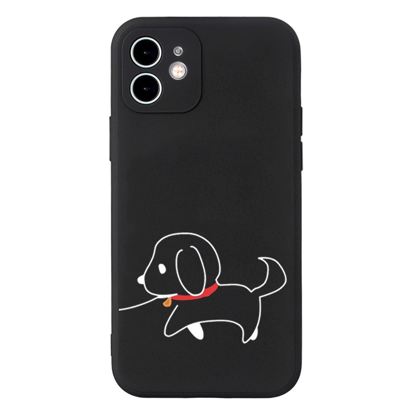 Ốp Lưng Iphone Cạnh Vuông Hình Đôi Dắt Chó, BVC Cho Iphone6/6s/7/8/7plus/8plus/6plus/6splus/11/11pro//11promax/x/xs-DIY