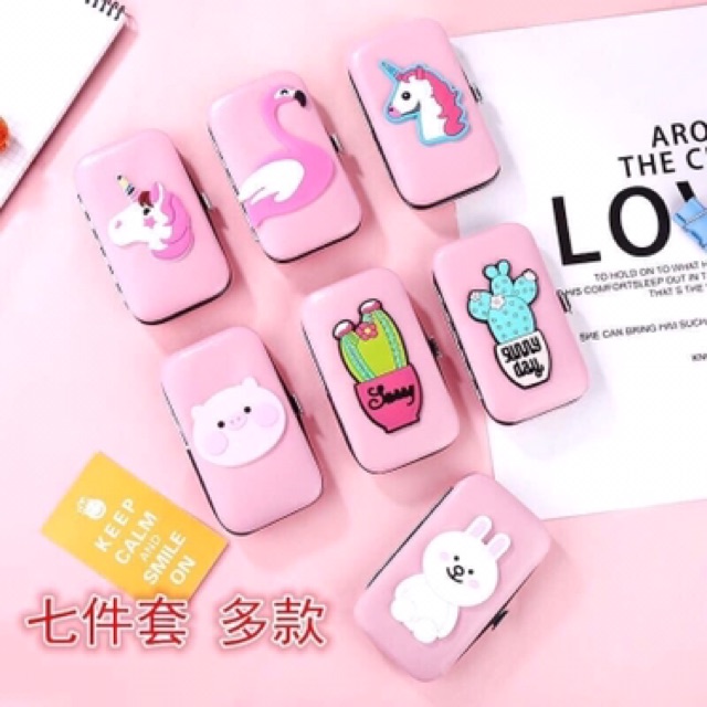 BỘ BẤM MÓNG TAY HOẠT HÌNH KUTE 7 MÓN