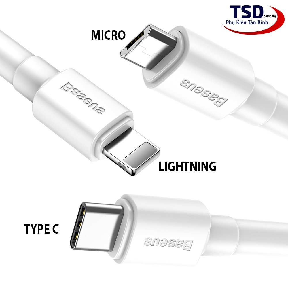 Cáp Sạc Nhanh Siêu Bền Baseus Mini White Dùng Cho Smartphone, Tablet ( Quick Charging & Sync Data TPE Cable )