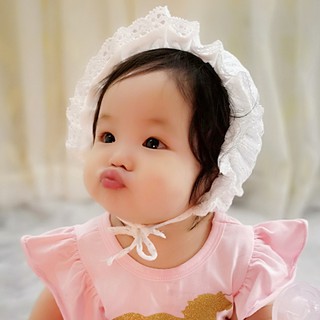 mũ nón sơ sinh trắng cho bé (0-15 tháng)