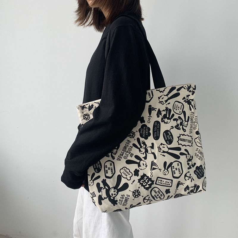 Túi Vải Canvas Sức Chứa Lớn Thời Trang Phong Cách Cho Nữ