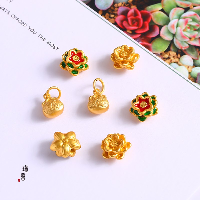 Vòng Tay/Dây Chuyền Chuỗi Hạt Hình Hoa Sen Xuyên Thấu Thời Trang Cho Nam Và Nữ