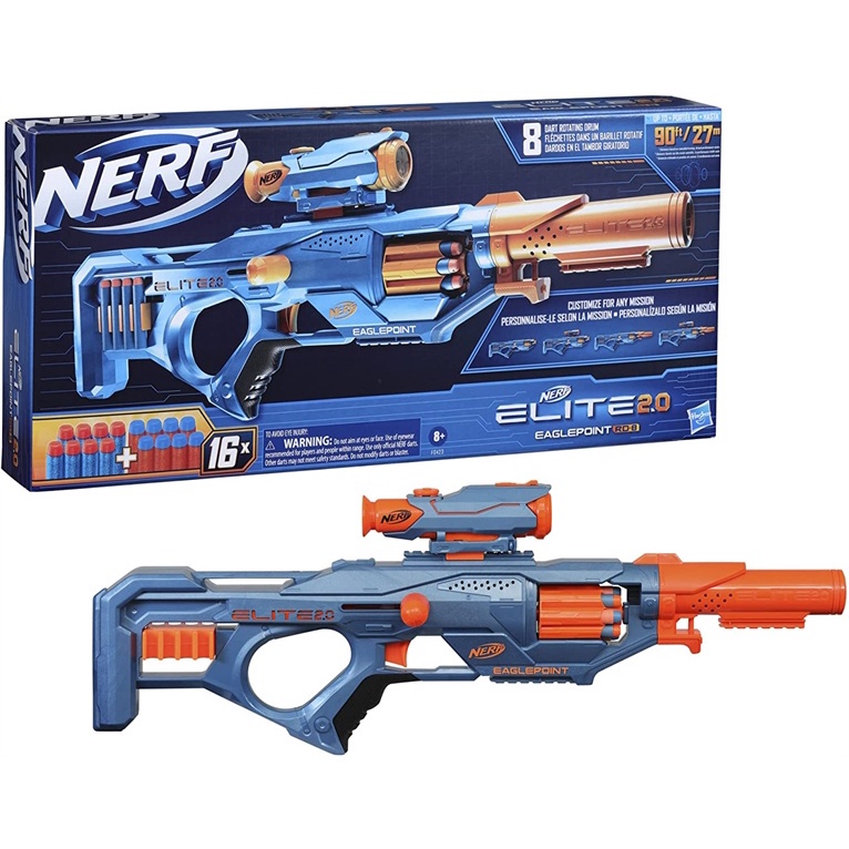 Đồ chơi Nerf Elite 2.0 Eaglepoint RD-8 Blaster phiên bản cò cam US