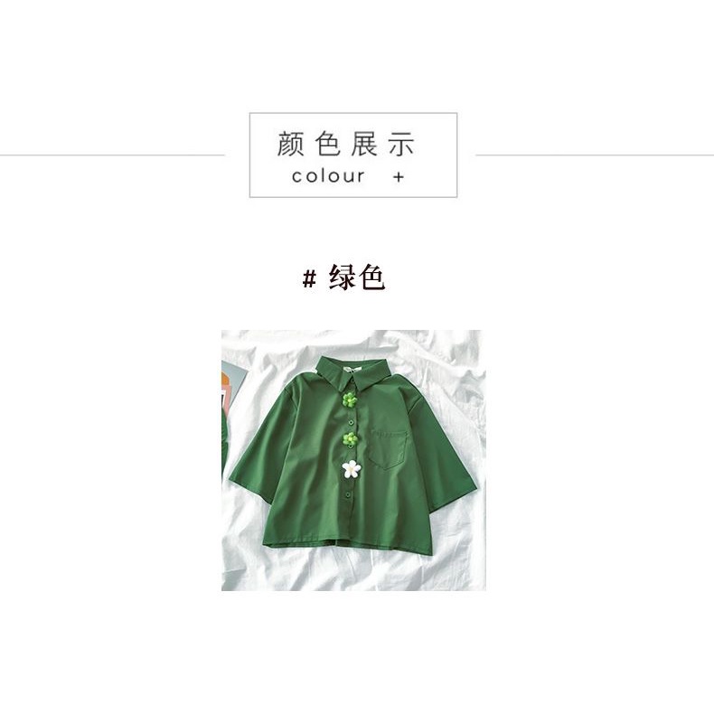 Hong Kong Style Short Sleeve Collar Shirt 2020 Women's Fashion