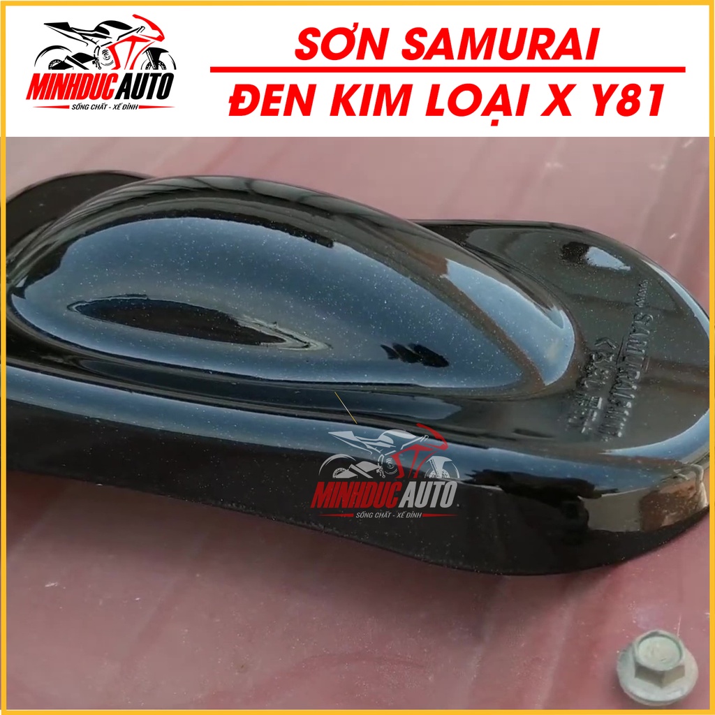 Sơn Samurai màu đen kim loại Y81 chai sơn xịt cao cấp dành cho sơn xe máy