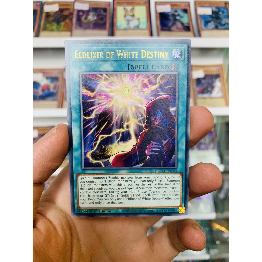 Thẻ Bài Lẻ YugiOh! Mã MGED-EN124 - Eldlixir of White Destiny - Gold-Letter Rare - 1st Edition