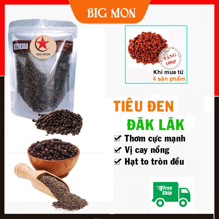 Hạt Tiêu Đen Nguyên Hạt ĐăkLăk - 1Kg- Chắc Hạt To Tròn Đều Sạch Sẽ -Bigmon