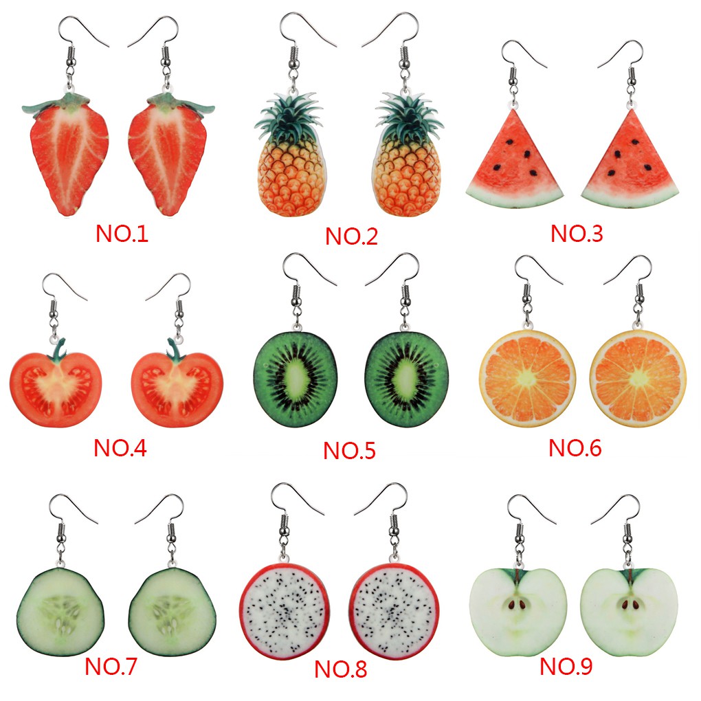 Đôi hoa tai kiểu trái cây phong cách Hàn Quốc xinh xắn cho nữ