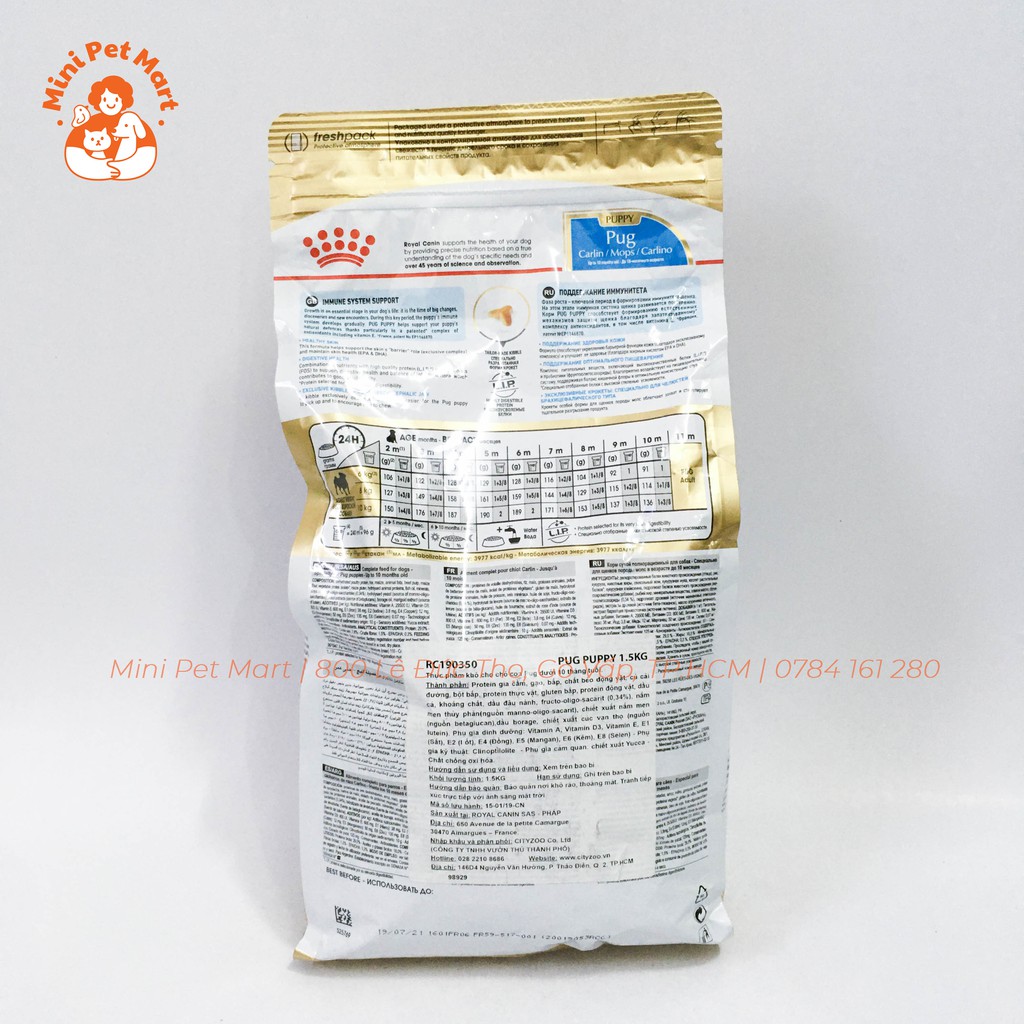 [1,5kg] Thức ăn hạt cho Pug nhỏ ROYAL CANIN