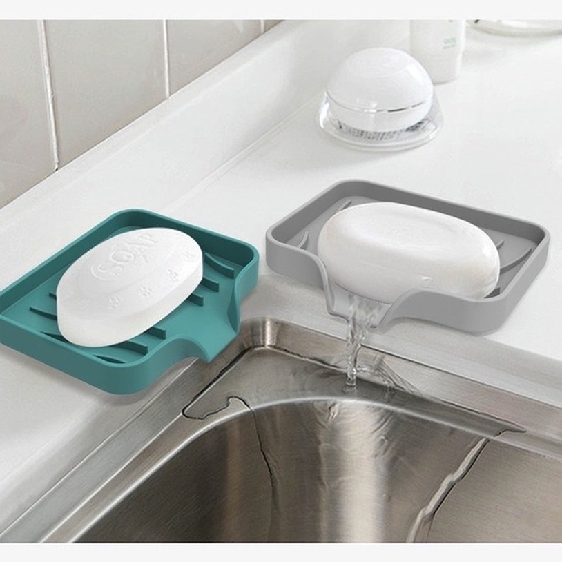Khay Đựng Xà Phòng Bằng Silicone Thoát Nước Tiện Dụng Cho Nhà Bếp Chống Thấm Nước Cao Cấp Cho Nhà Tắm/Nhà Bếp Có Lỗ Ráo Nước Sắp Xếp Gọn Gàng Cho Nhà Tắm