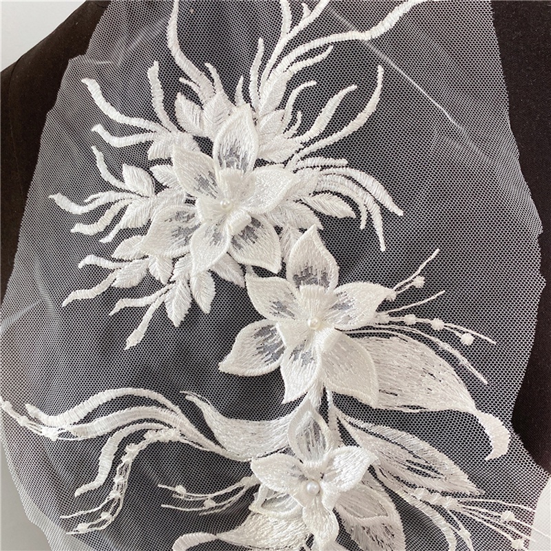 1 Miếng Vá, May Quần Áo Hình Hoa Và Ngọc Trai, Kích Thước 47 * 16CM