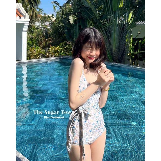 Đồ bơi hoa nhí xanh Blue Swimsuit by Sugartown