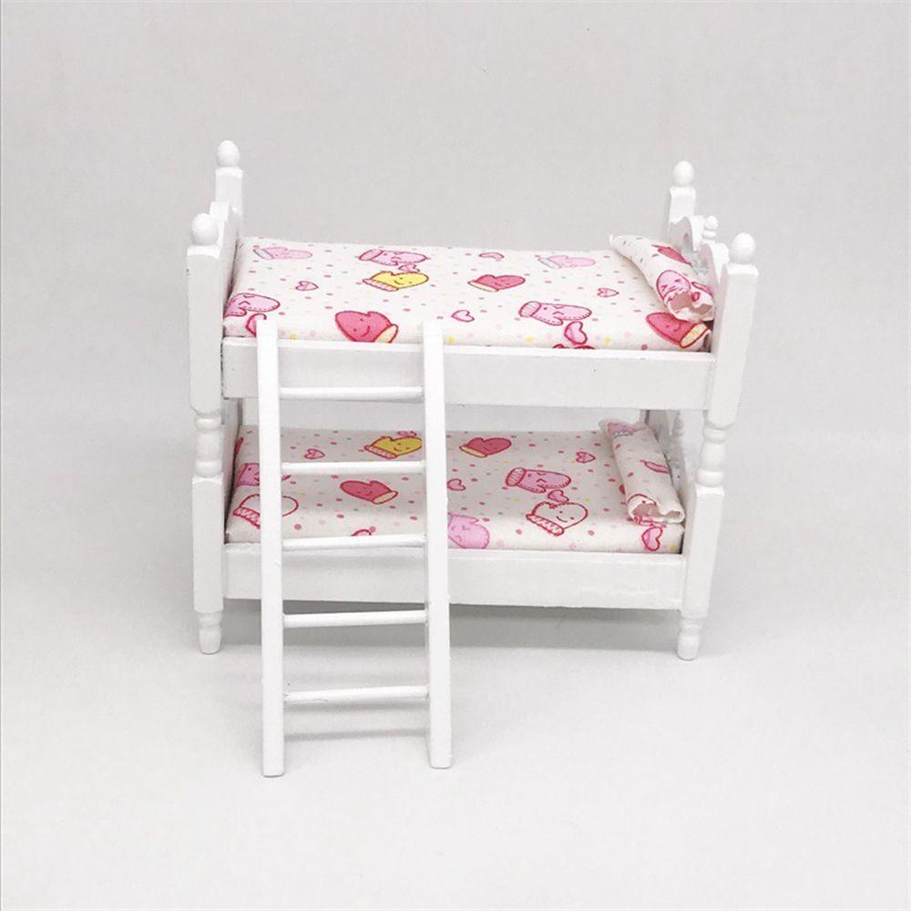 Giường Ngủ Bằng Gỗ Mini Tỉ Lệ 1 / 12 Dùng Trang Trí Nhà Búp Bê