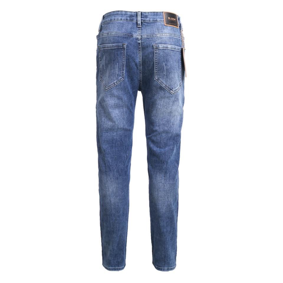 Quần Jeans BLOOK form slimfit ống đứng , không rách co giãn mã 30159 màu Xanh Denim [ HÌNH THẬT)