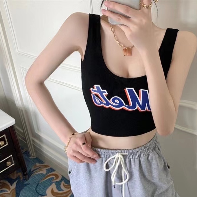 WANGJIAOZHAN Áo hai dây dáng ngắn thời trang tùy chọn màu sắc dành cho nữ