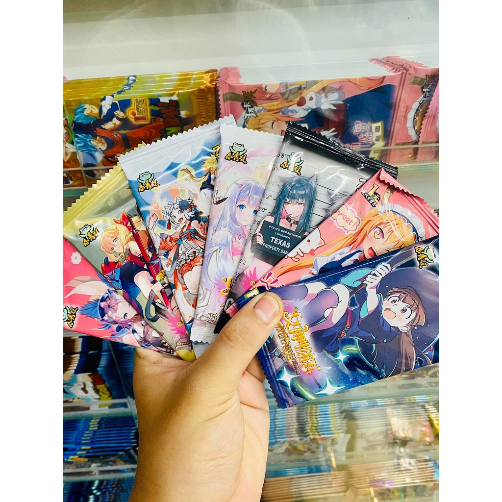 Set 5 ảnh thẻ nhân phẩm Anime Waifu ngẫu nhiên chibi xinh xắn