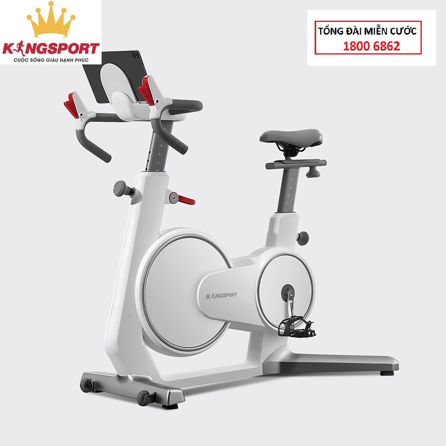 Xe đạp tập thể dục tại nhà Kingsport BK-5813 tải trọng tối đa 120kg, tích hợp đồng hồ thông minh đo các thông số khi tập