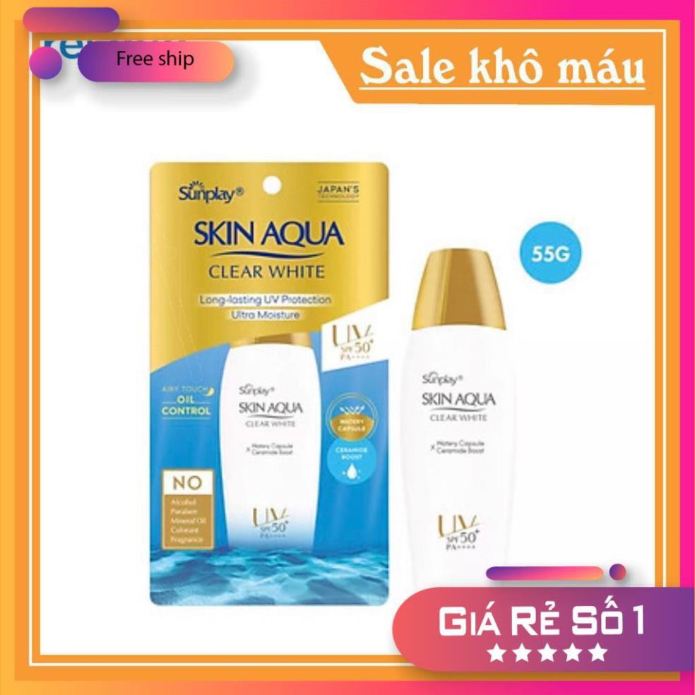 (CHÍNH HÃNG) Sunplay Skin Aqua Clear White SPF50+, PA++++: Sữa Chống Nằng Dưỡng Da