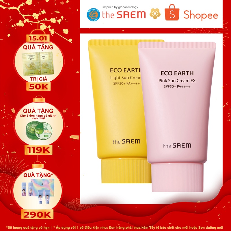 Kem Chống Nắng Ngăn Ngừa Tia UVA và UVB The Saem Eco Earth Sun Cream 50g