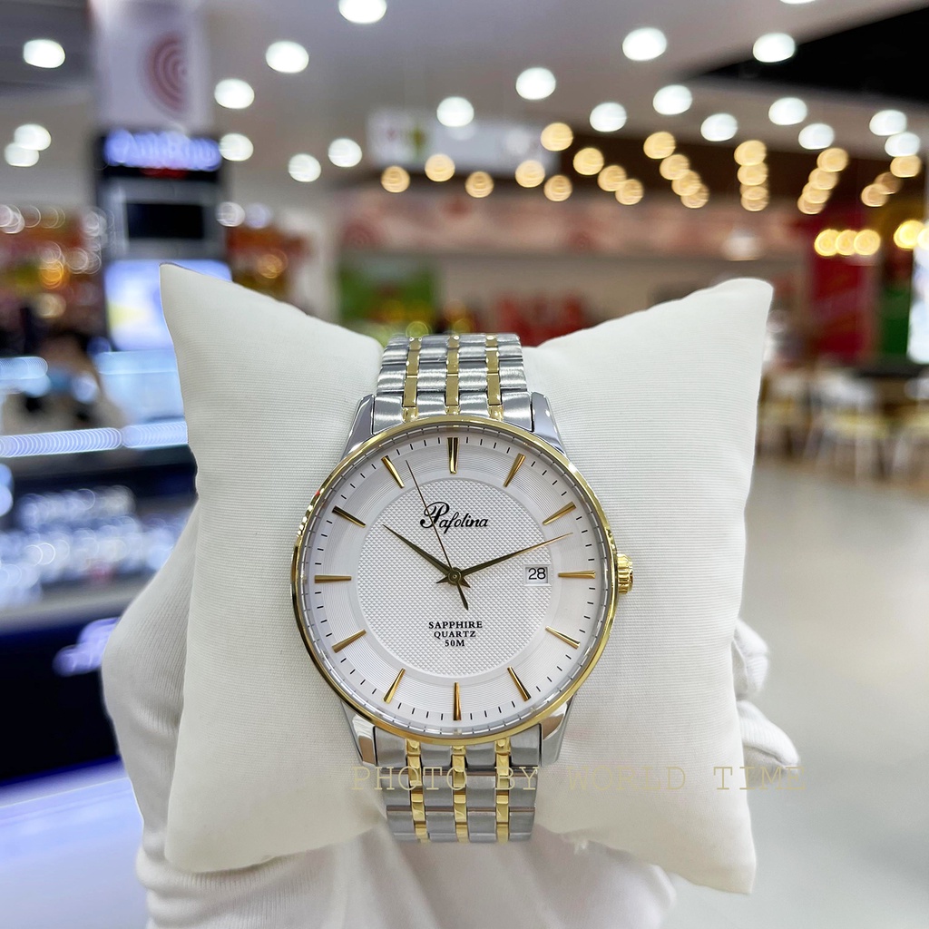 Đồng hồ nam Pafolina 5027M dây thép Full Box , kính sapphire chống xước chống nước 5ATM bảo hành 3 năm