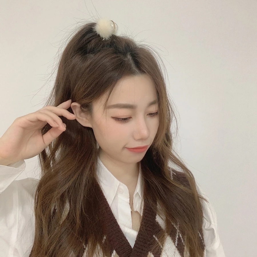 Kẹp tóc vải lông chống trượt phong cách Hàn Quốc dễ thương cho nữ