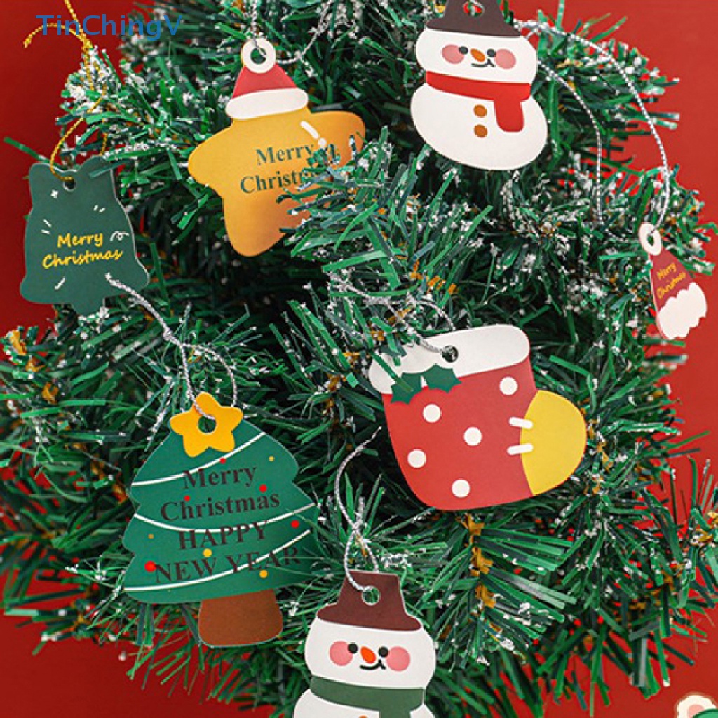 Bộ 14 Thẻ Giấy Kraft In Hình Ông Già Noel Trang Trí Gói Quà Giáng Sinh DIY
