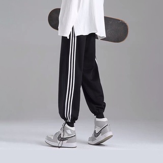 Quần jogger BÓ CHUN RÚT GẤU 3 SỌC thể thao unisex N7 nam nữ ống rộng hiphop bigsize thu đông basic pants