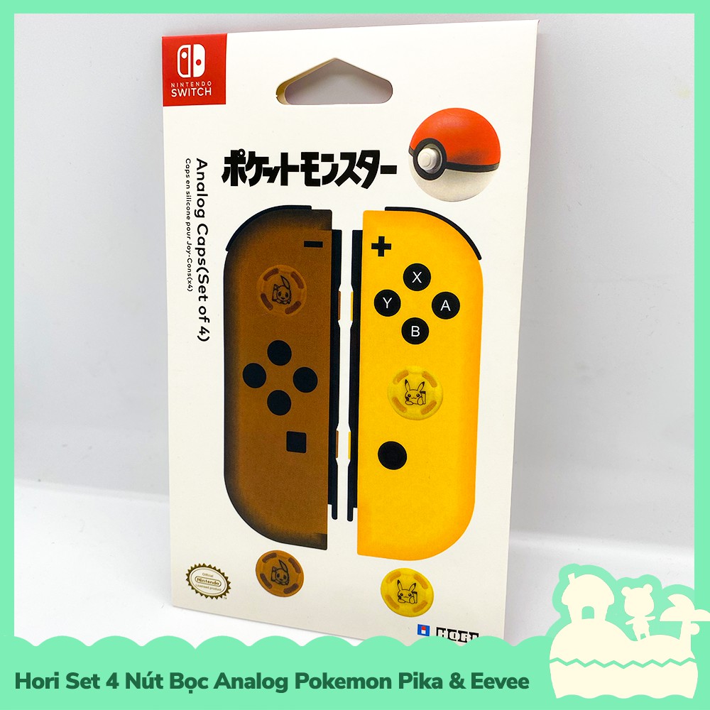 [Sẵn VN - NowShip] Hori Phụ Kiện Set 4 Bọc Nút Cần Xoay Analog Joycon Nintendo Switch NS, Switch Lite Pokemon Pokeball