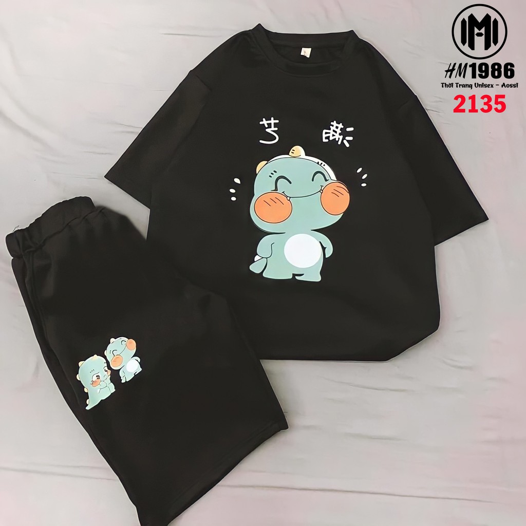 Đồ bộ hoạt hình Bộ mặc nhà form rộng Unisex KLONG SUY NGHĨ Freesize dành cho nam nữ Hm1986