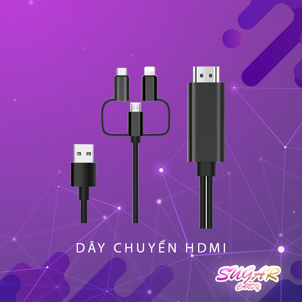 Cáp kết nối TV, Máy chiếu sang điện thoại, máy tính bảng hỗ trợ xuất hình ảnh âm thanh 4K 60Hz