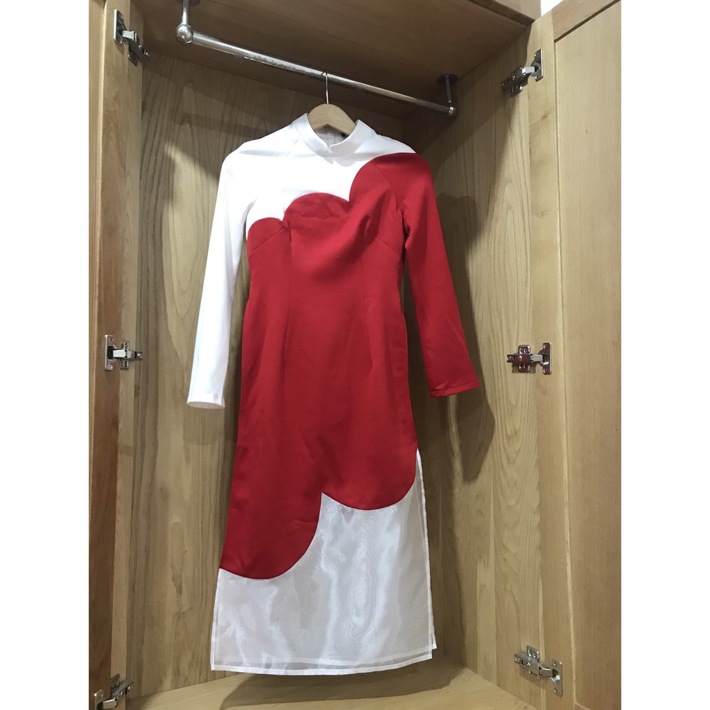 Áo dài Lobbster - Đỏ "họa tiết phối màu - ko kèm quần"