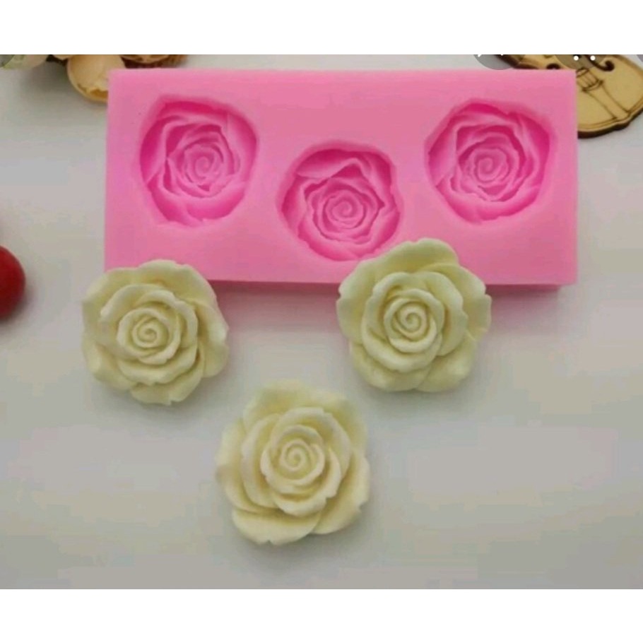 Khuôn silicon Hồng trung vĩ ngang 3 hoa