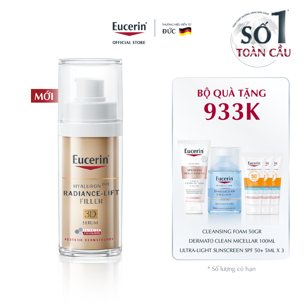 [BỘ QUÀ TẶNG 993K] Tinh chất ngăn ngừa lão hóa Eucerin Hyaluron [HD] Radiance-Lift Filler 3D Serum 30ml