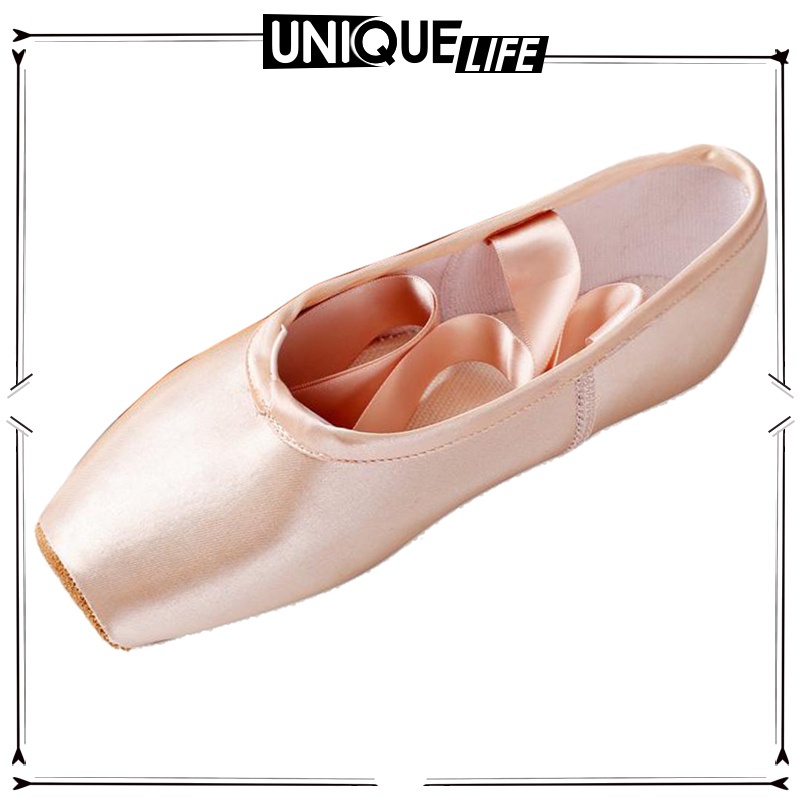 Giày khiêu vũ ba lê bằng satin da lộn mũi nhọn đế dày