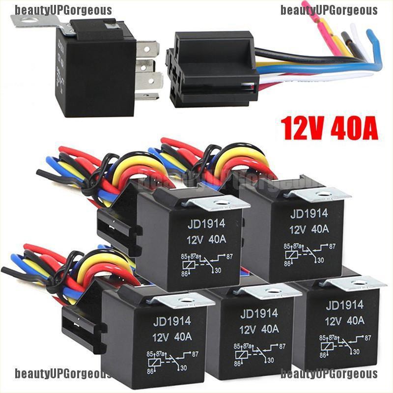 Rơ le chống thấm nước 12V 5Pin 40A 12V 5Pin kèm ổ cắm rơ le