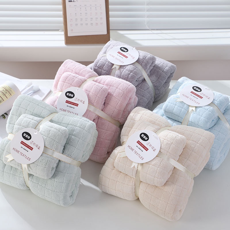 Only HOUSE Bộ Khăn Tắm Bằng cotton San Hô Dày Dặn Thấm Hút Tốt Nhanh Khô
