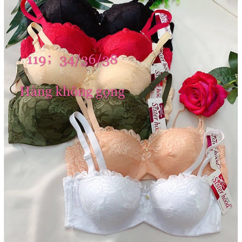 áo lót quả ngang mỏng❤áo lót ren ngang ngực có màng kéo cao ngực