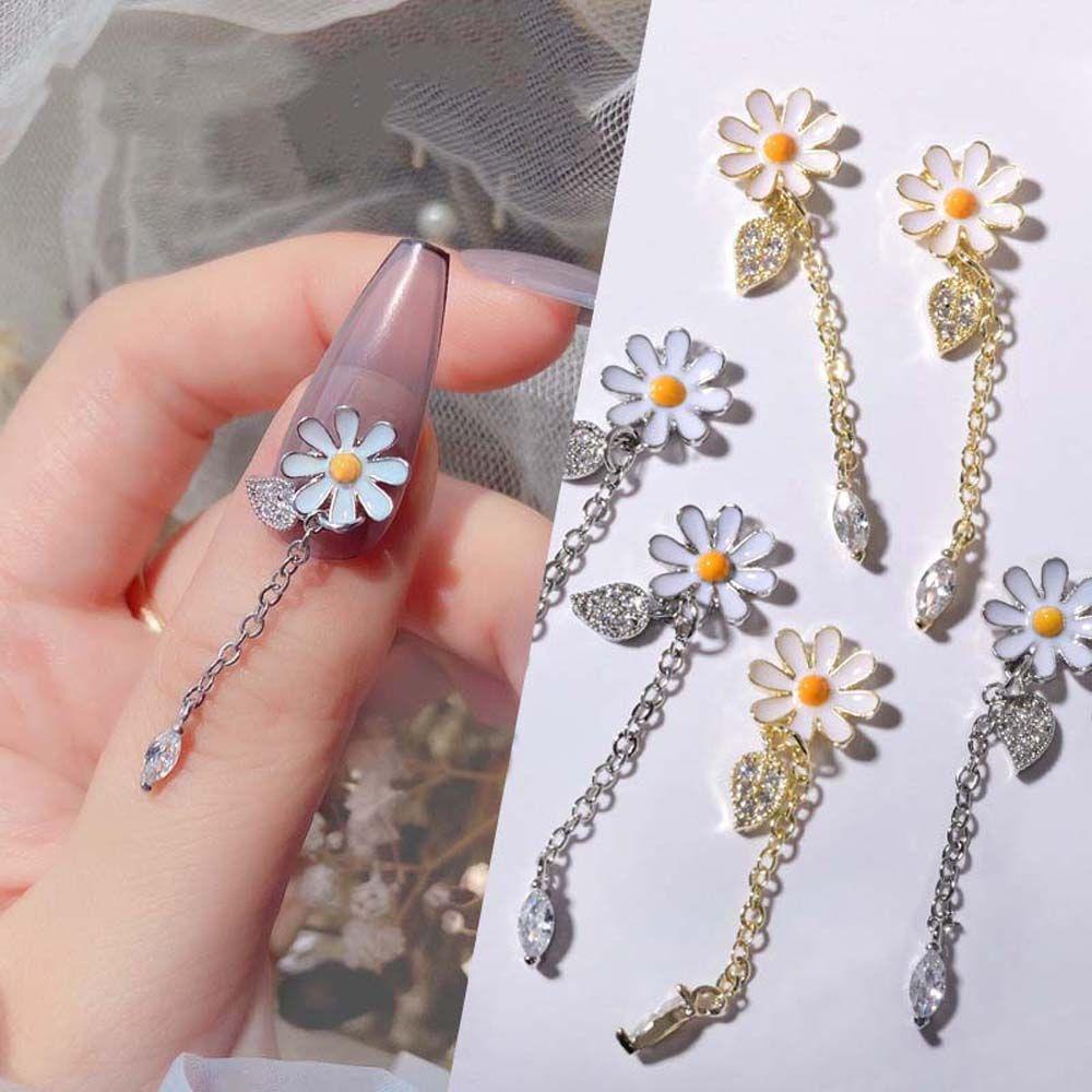 Phụ Kiện Hoa Trang Trí Móng Tay Xinh Xắn|Phụ Kiện Dây Xích Trang Trí Móng Tay Nghệ Thuật Thời Trang Dành Cho Nữ