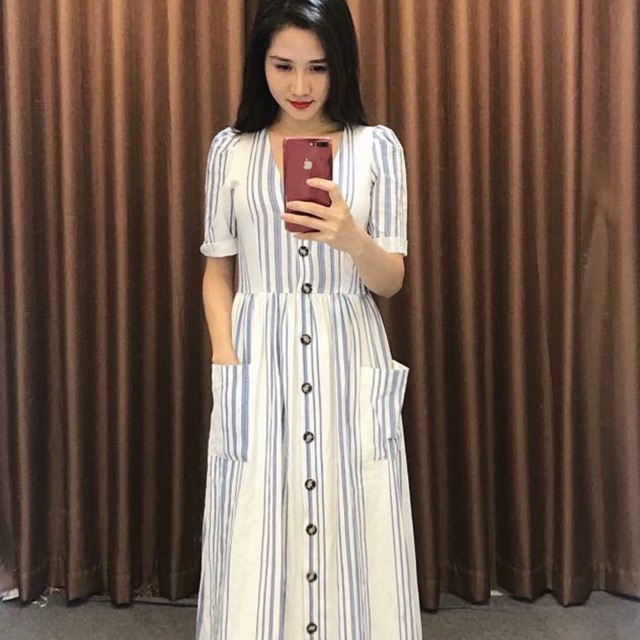 #zara VÁY MIDI SỌC ✖️