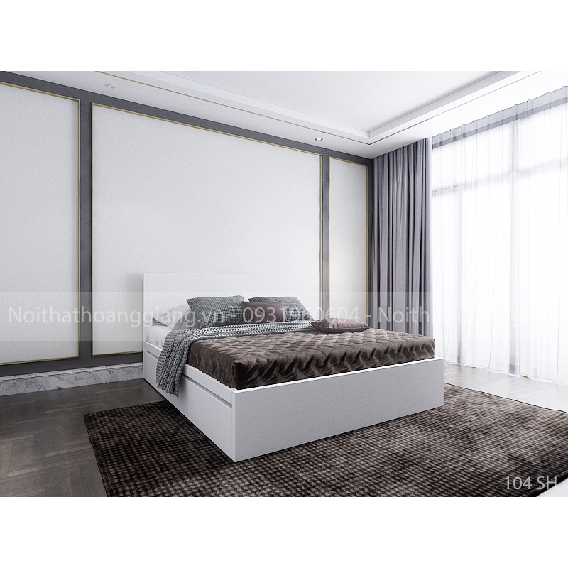 Giường Hộc Kéo Cao cấp, Thiết Kế Cao 40cm, sản xuất bởi HGF - Hoàng Giang Furniture