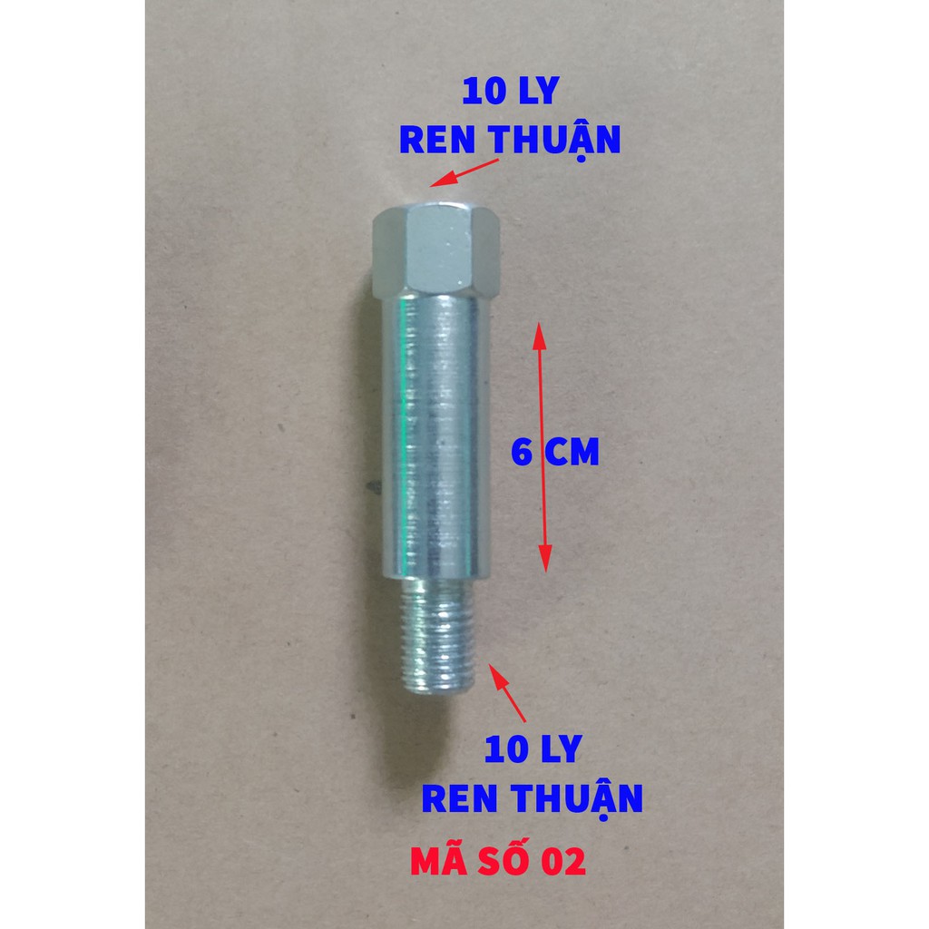 1 Con Ốc Nối Chuyển Ren Thuận 10 Ly 4.5cm Hoặt 6cm Chân Gương Loại Dài Xe Máy Sh Vision Lead Sh Mode Ab Air blade.....