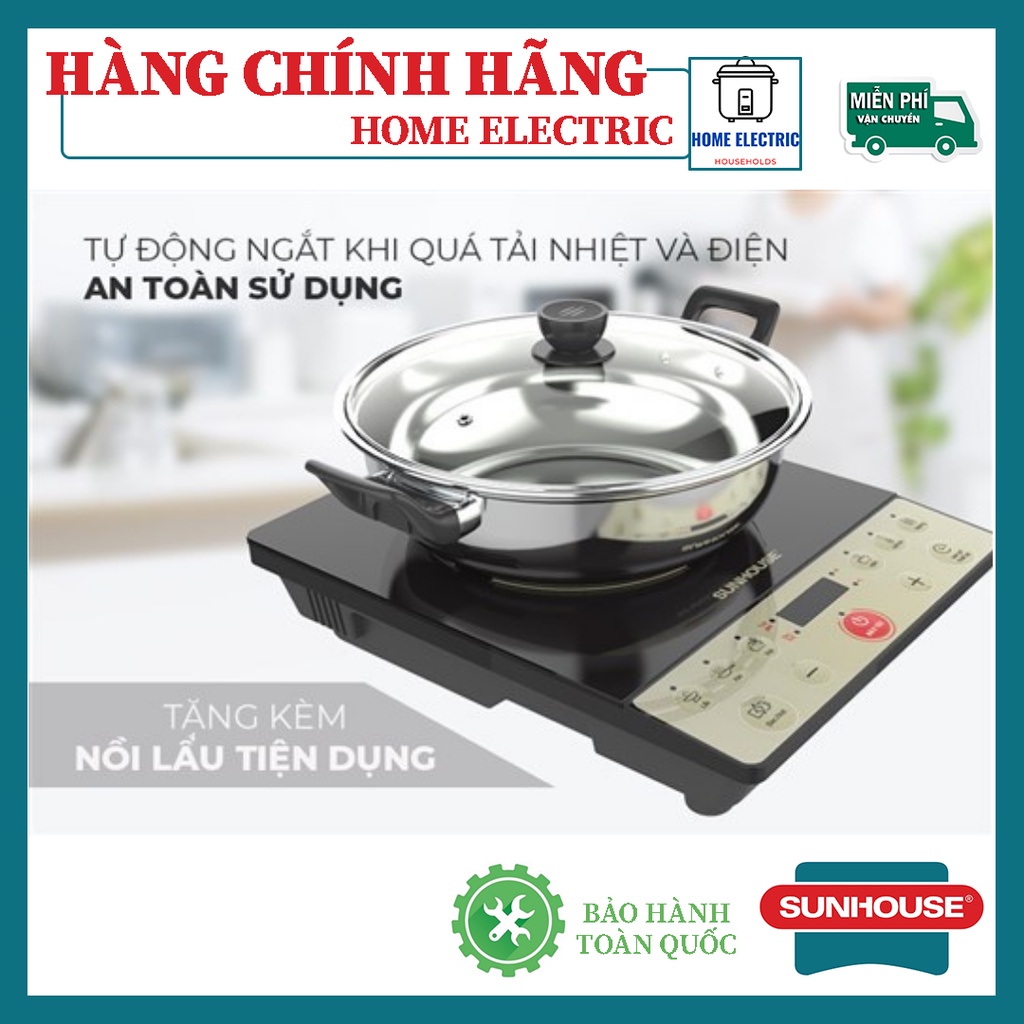 Bếp điện từ cơ Sunhouse SH6165 2000W TẶNG KÈM NỒI LẨU