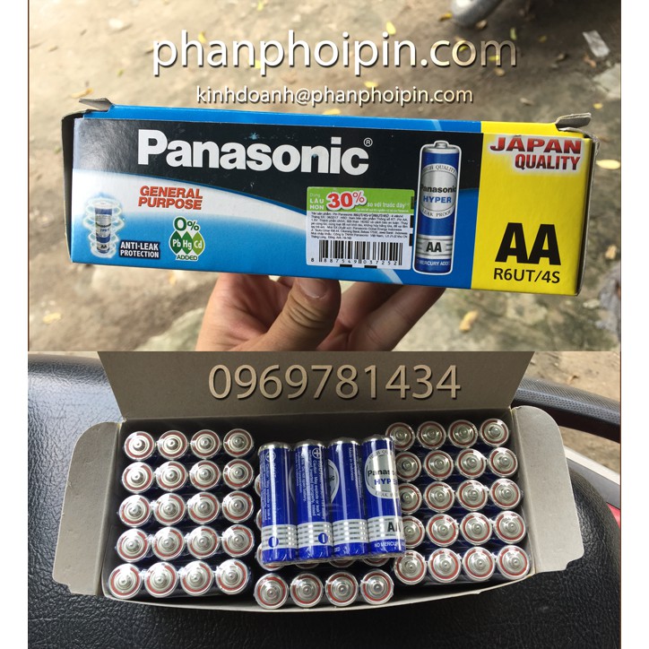 Chính hãng pin đũa AA Hyper Panasonic cho đồ chơi,đồng hồ,đồ điện gia đình (R6UT/4S)