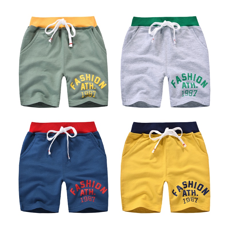 Quần Đùi Cotton Màu Trơn Thời Trang Mùa Hè Dành Cho Bé Trai 1-9 Tuổi