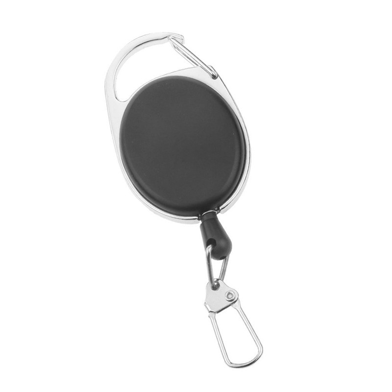 Cuộn Dây Kéo 60cm Có Thể Thu Gọn Kèm Móc Khóa Tiện Dụng Đen