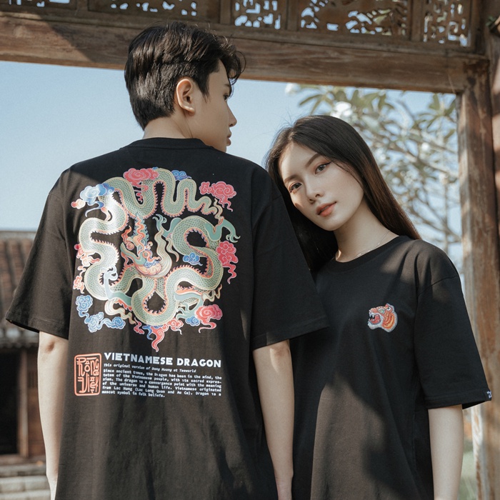 6cUz /Áo thun Teeworld TW x Vietnamese Warrior - Vietnamese Tiger - Ông Hùm Nam Nữ Trắng Đen Form Rộng Unisex！