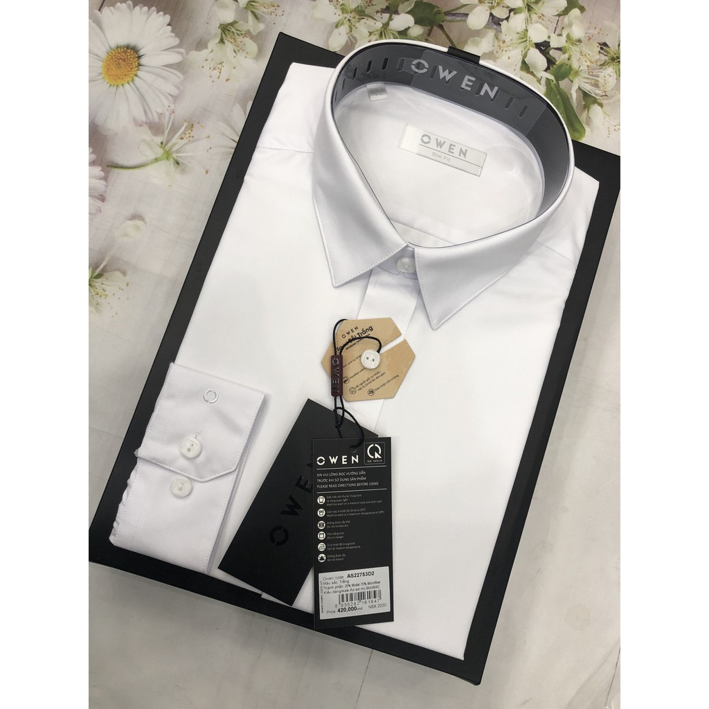 (OWEN SALE) ÁO SƠ MI TRẮNG DÀI TAY KHÔNG TÚI OWEN MẪU MỚI 2020-FREE SHIP-CHẤT SỒI CAO CẤP AS22753 | BigBuy360 - bigbuy360.vn