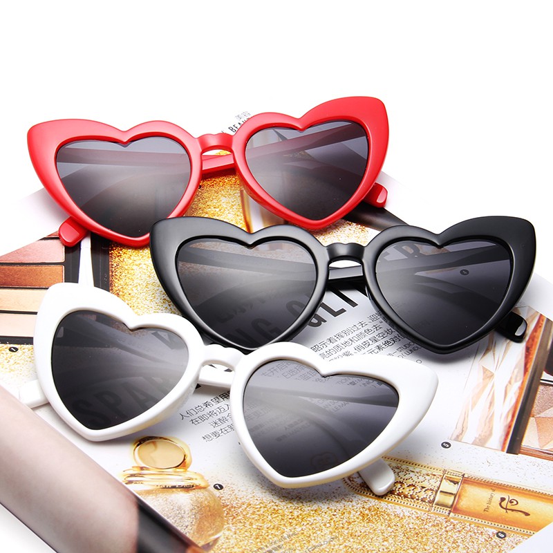 Kính mát hình trái tim không viền chống tia UV400 thời trang cho nữ