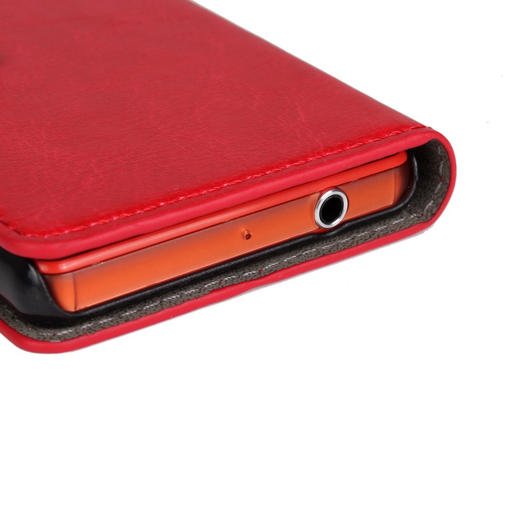 Bao da PU trơn thiết kế nhiều màu sắc sang trọng có khe đựng thẻ tiện dụng dành cho Sony Z3 Mini